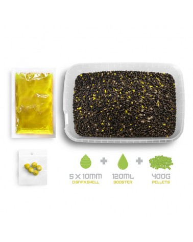 Pellet Box Delphin Reaxe READY&GO Kukurydza- Ananas 400g+ Booster 120ml+ 10mm Wafters 5szt.