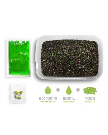 Pellet Box Delphin Reaxe READY&GO Czosnek- Kwas Masłowy 400g+ Booster 120ml+ 10mm Wafters 5szt.