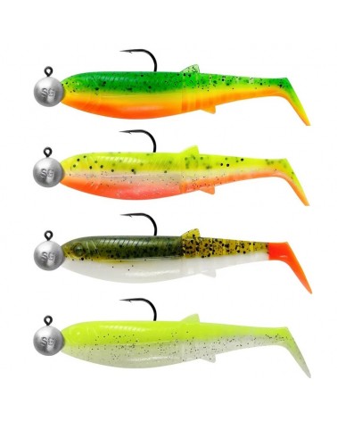 Zestaw Gum Na Brudną Wodę Savage Gear Cannibal Shad 6.8cm 3g+3/0 10g Dark Water Mix 4+4szt.