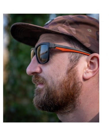 Okulary Wędkarskie Polaryzacyjne Fox Collection Black Orange Shades Grey Lens