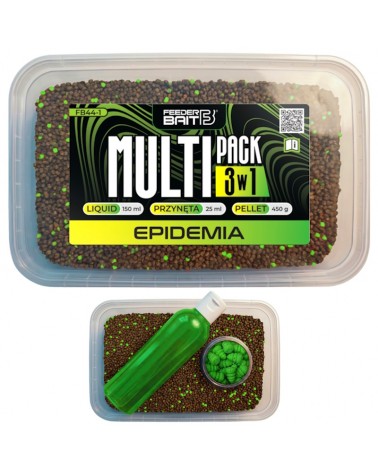 Multipack Box Feeder Bait Epidemia 3w1 Liquid 150ml Waftersy 25ml Pellet 450g