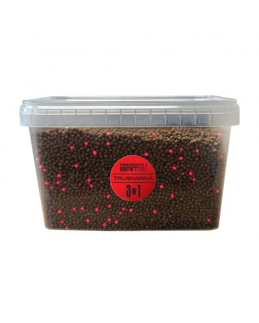 Multipack Box Feeder Bait Truskawka 3w1 Liquid 150ml Waftersy 25ml Pellet 450g