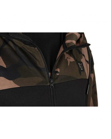 Bluza Wędkarska Rozpinana Z Kapturem Fox LW BLack/Camo Split Zip Hoody
