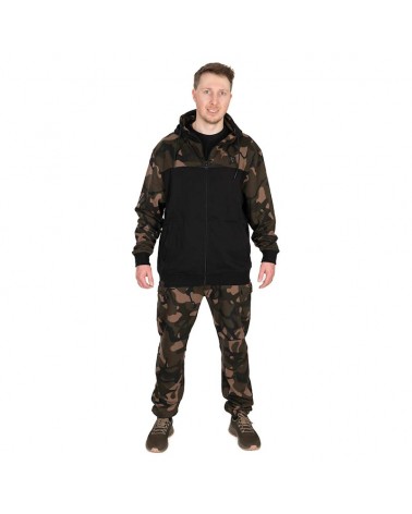 Bluza Wędkarska Rozpinana Z Kapturem Fox LW BLack/Camo Split Zip Hoody