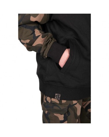 Bluza Wędkarska Rozpinana Z Kapturem Fox LW BLack/Camo Split Zip Hoody
