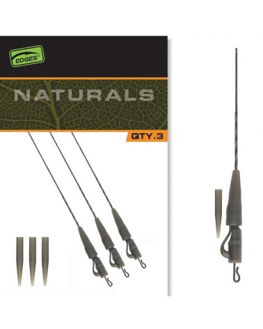 Zestaw Karpiowy Fox Edges Naturals Leadcore Lead Clip Leaders 50lb 75cm 3szt.