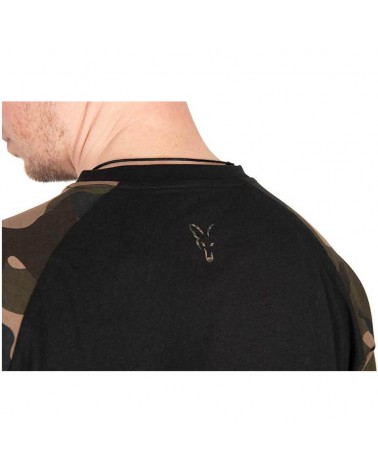 Koszulka Wędkarska Fox Black/Camo Outline T-Shirt