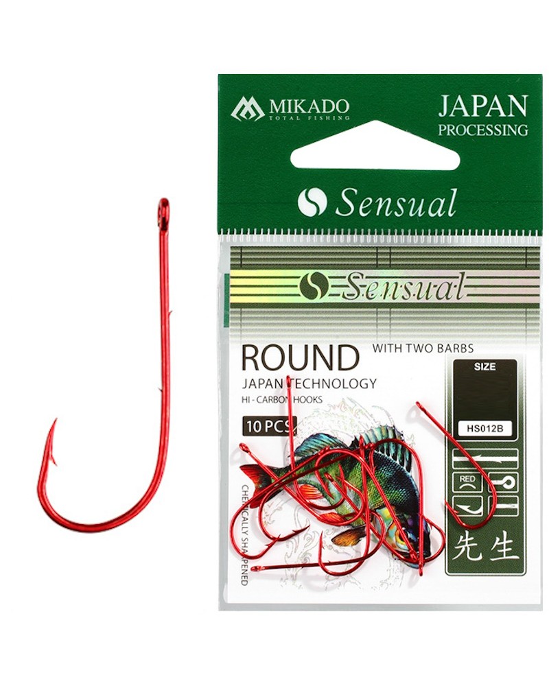 Haczyki Mikado Sensual Round Z Zadziorami Nr 10 Red 10szt.