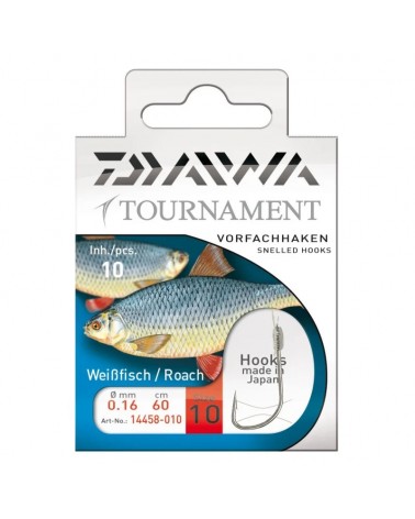 Haczyki Z Przyponem Daiwa Tournament Roach Płoć Nr 10 0.16mm 60cm 10szt.