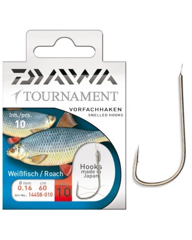 Haczyki Z Przyponem Daiwa Tournament Roach Płoć Nr 10 0.16mm 60cm 10szt.