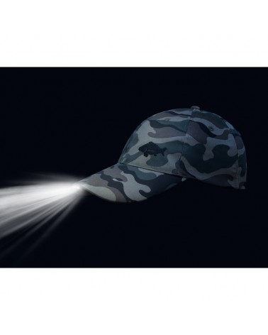 Czapka Wędkarska Z Daszkiem Latarką LED Delphin Outline Camo Uni