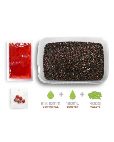 Pellet Box Delphin Reaxe READY&GO Łosoś Rak 400g+ Booster 120ml+ 10mm Wafters 5szt.