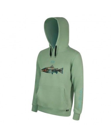 Bluza Wędkarska Z Kapturem Daiwa Hoodie Trout Pistaccio XL