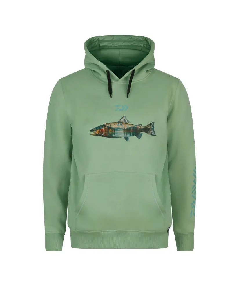 Bluza Wędkarska Z Kapturem Daiwa Hoodie Trout Pistaccio XL
