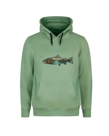 Bluza Wędkarska Z Kapturem Daiwa Hoodie Trout Pistaccio XL