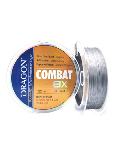 Plecionka Dragon Combat RockHard 8x 0.12mm/11.05 kg 150m jasnoszara