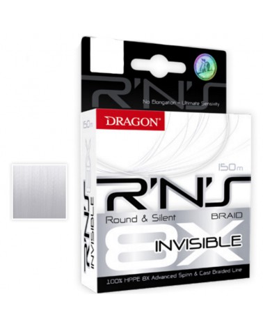 Plecionka Dragon R'N'S 8x Invisible 150m 0.10mm 7.65kg przeźroczysta