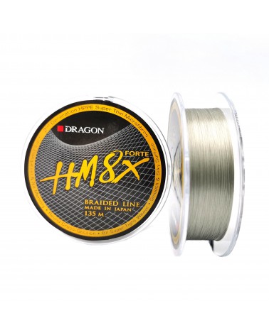 Plecionka Dragon HM8X Forte Toray 0.16mm 16.9kg 135m jasnoszara