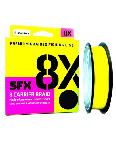 Plecionka Sufix SFX 8 Carrier Braid Hot Yellow 135m 0.148mm 7.7kg 16,94lbs