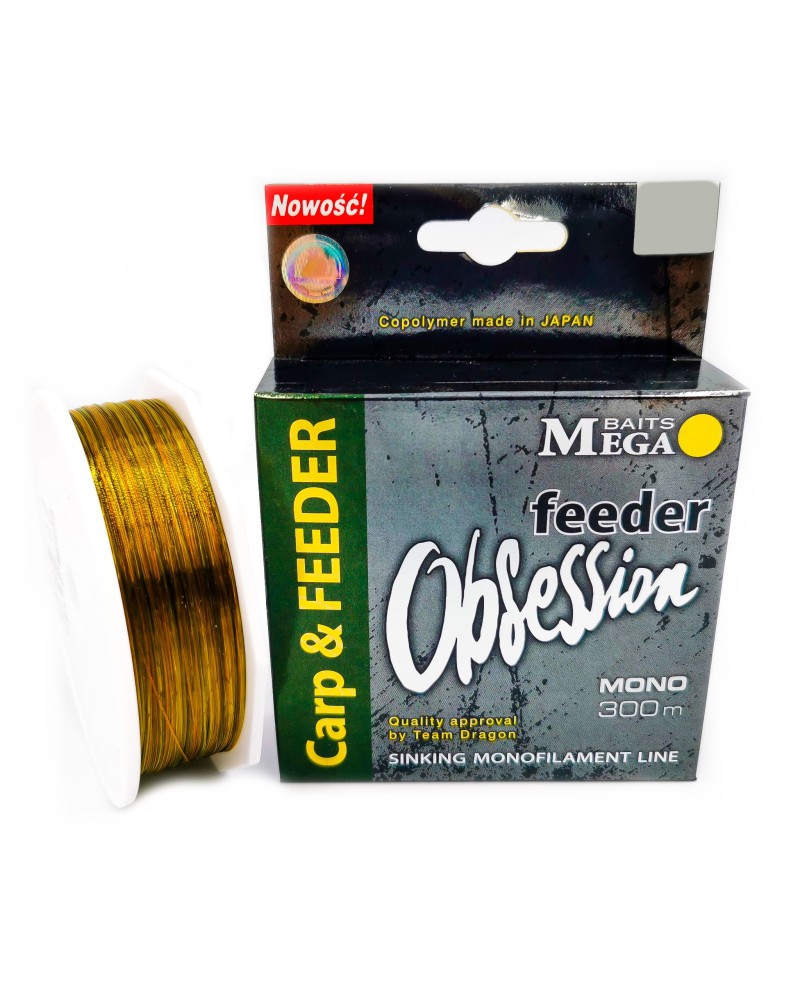 Żyłka Dragon MegaBaits Obsession Carp&Feeder 300m 0.30mm 10.90kg camou  4-kolor. jasna