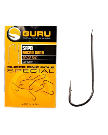 Haczyki Guru Super Fine Pole Barbed/Spade End roz.16