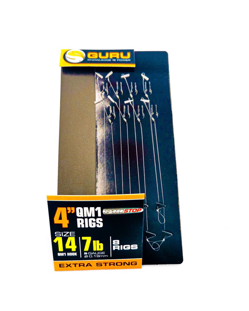 Haczyki Guru z przyponem Speedstop QM1 Ready Rig 4" 14/0.19mm
