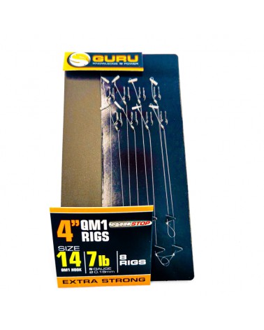 Haczyki Guru z przyponem Speedstop QM1 Ready Rig 4" 14/0.19mm