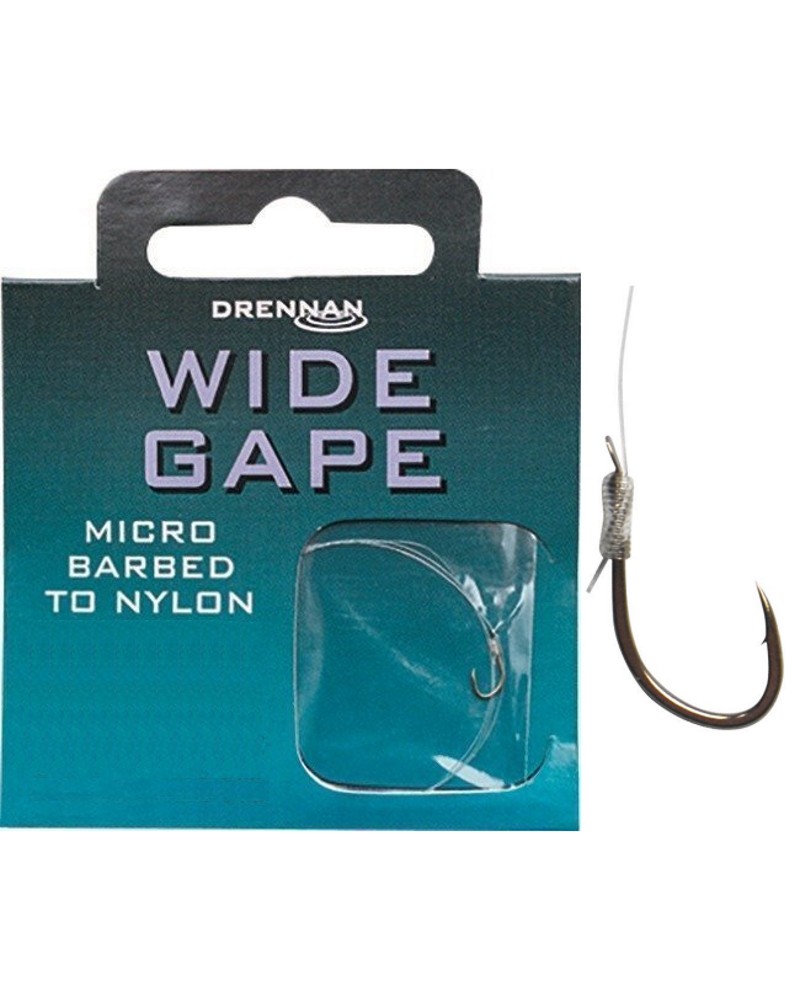 Haczyki z przyponem Drennan Wide Gape roz. 10 0.18mm 8szt.