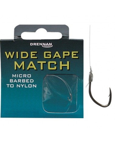 Haczyki z przyponem Drennan Wide Gape Match roz. 16 0.13mm 8szt.