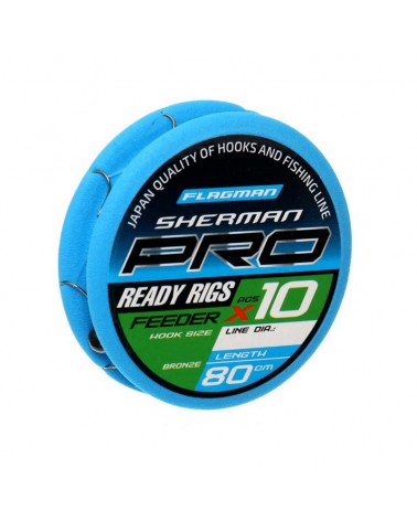 Haczyki z przyponem Flagman Sherman Pro Feeder roz. 12/0.148mm 80cm 10szt.