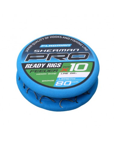 Haczyki z przyponem Flagman Sherman Pro Feeder roz. 12/0.148mm 80cm 10szt.