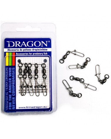 Agrafka z krętlikiem łożyskowanym Dragon Spinn Lock 2/0 40kg