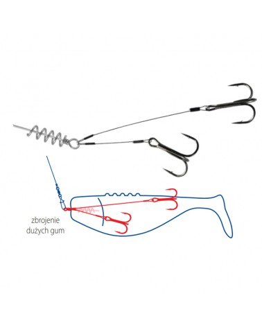 Systemik szczupakowy Dragon 18kg dozbrojki 4cm/6cm 2x 2