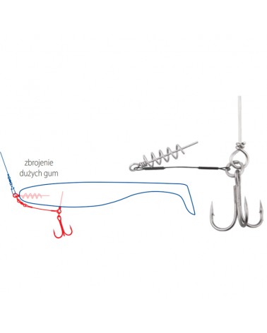 Dozbrojka z korkociągiem Dragon 1x7 27kg 8cm kotwica 1/0