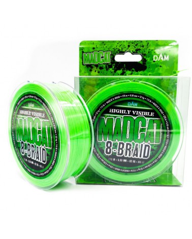 Plecionka Madcat 8-Braid 270m 0.50mm 52.2kg 115lbs Hi Vis Yellow