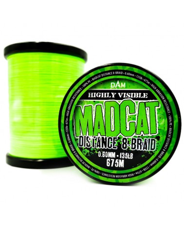 Plecionka Madcat Distance 8-Braid 675m 0.60mm 61.2kg 135lbs Hi Vis Green