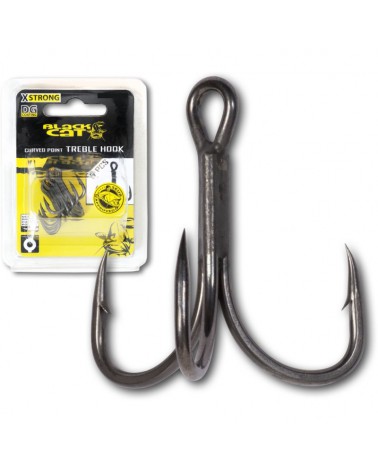 Kotwica Black Cat Curved Point Treble Hook DG 2/0
