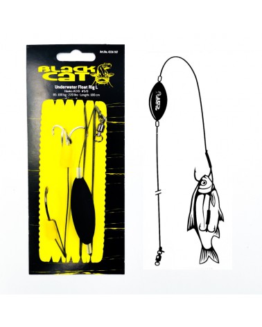 Zestaw sumowy Black Cat underwater Float Rig L Haczyki 2/0 5/0 100kg 180cm