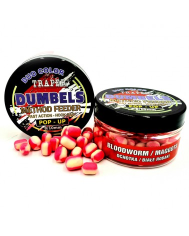 Dumbels Traper Duo Color Pop-Up Ochotka/Białe Robaki 8-10mm 30g