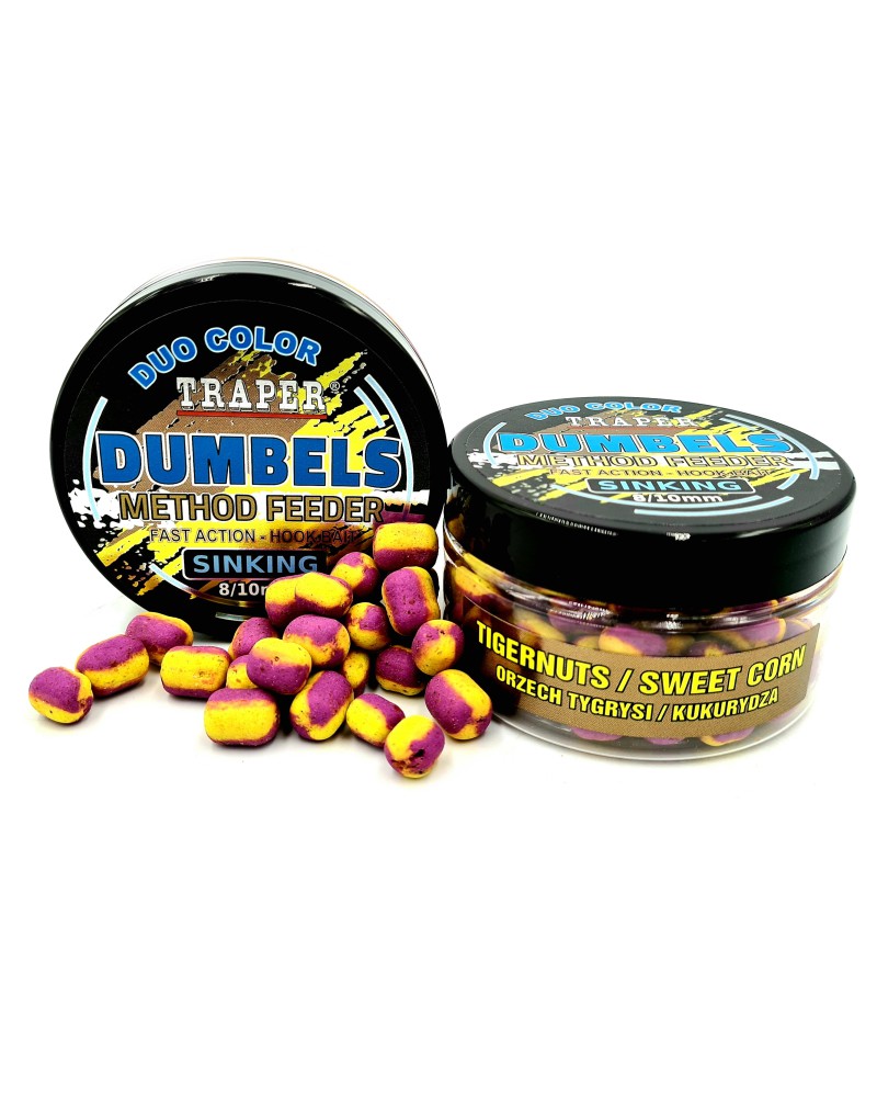 Dumbels Traper Duo Color Sinking Sinking Orzech Tygrysi/Kukurydza 8-10mm 30g