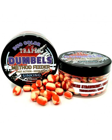 Dumbels Traper Duo Color Sinking Sinking Truskawka/Krem 8-10mm 30g