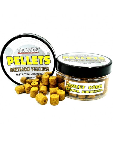 Method Feeder Traper Hook Pellets Słodka Kukurydza 8mm 50g