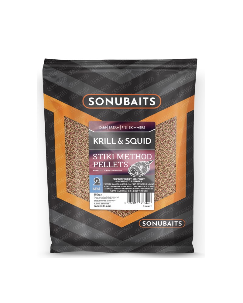 Stiki Method Pellets Krill & Squid Sonubaits 2mm 650g