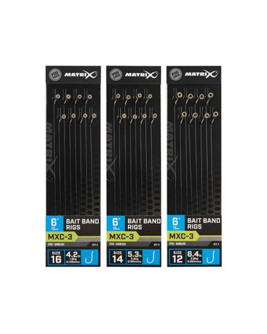 Haczyki Z Przyponem Matrix MXC-3 14 0.165mm Bait Band Rigs Barbless