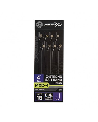 Haczyki Z Przyponem Matrix MXC-4 16 0.18mm 10cm Bait Band Rigs Barbless