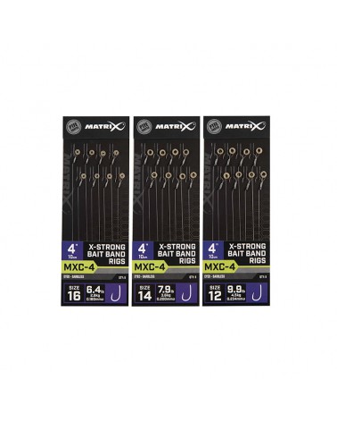 Haczyki Z Przyponem Matrix MXC-4 16 0.18mm 10cm Bait Band Rigs Barbless