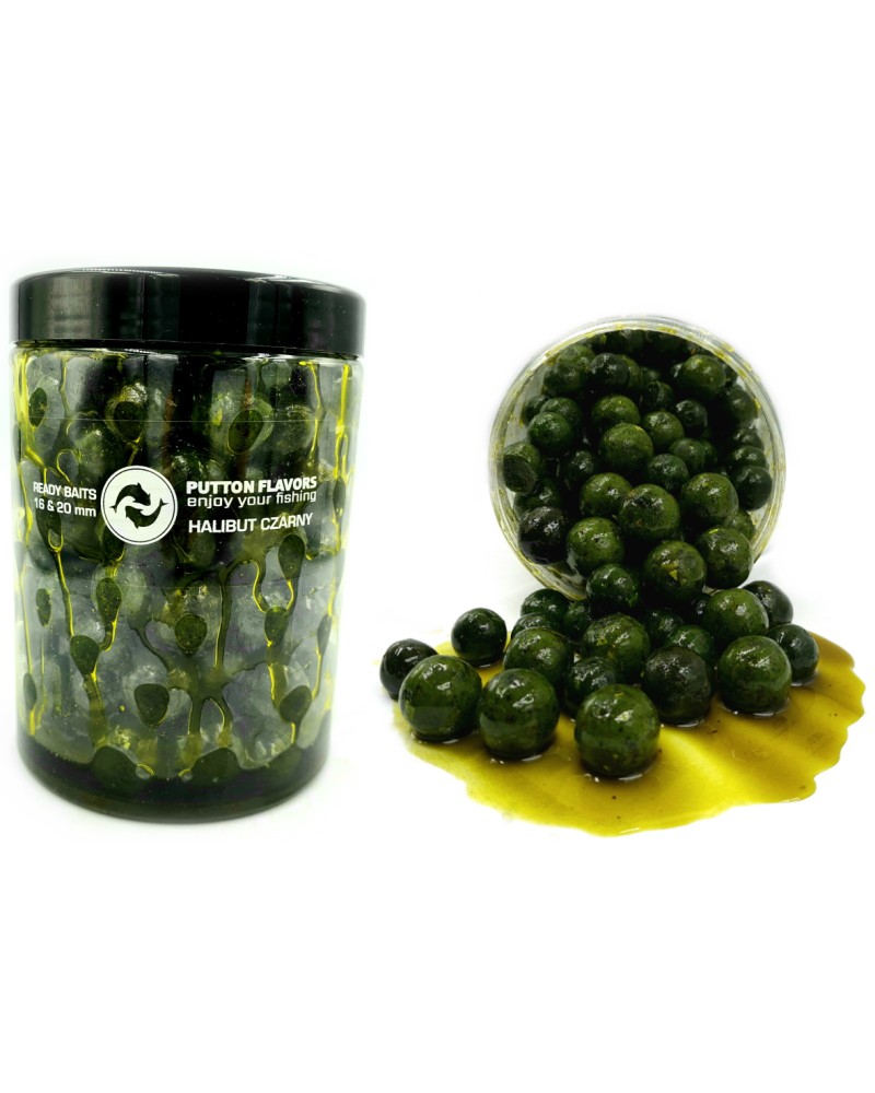 Kulki Putton Flavors Ready Baits w zalewie XXXL Halibut Czarny 16&20mm 1000ml
