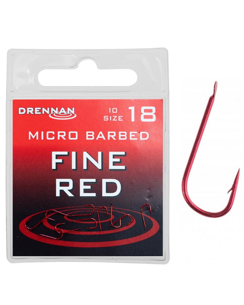 Haczyki Drennan Fine Red rozmiar 18 10szt.