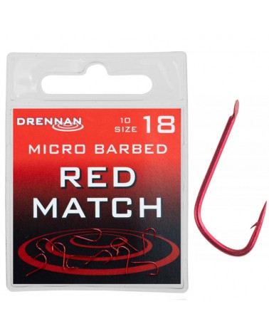 Haczyki Drennan Red Match rozmiar 18 10szt.