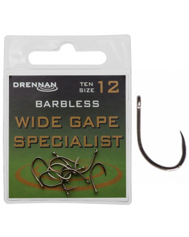 Haczyki Drennan Wide Gape Specialist Bezzzadziorowe Rozmiar 12 10szt.